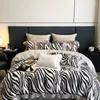 Beddengoed sets moderne zebra print 3D geprinte natuurlijke eucalyptus lyocell zachte zijdeachtige koel set dekbedoverkapslaapkussencases