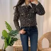 Women's Jackets 2023 Autumn Winter Women Small Fragrance Vintage Plaid Tweed Jacket Coat Korean Elegant Long Sleeve Slim Short