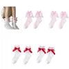 Women Socks Japanese Girls Kawaii Lolita Ankle Sweet Plush Ears Frilly Ruffle Lace Bowknot Princess Short Dropship