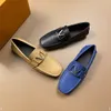 G1 ECHTES Rindsleder HERREN Loafer Mode handgefertigte Mokassins LEDER LUXUS DESIGNER HERREN Flache Schuhe Blau Slip On HERREN Bootsschuh PLUS GRÖSSE 46 A2