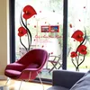 Wall Stickers DIY Romantic Red Anthurium Flower Butterfly Wall Decal Paper Po Frame Quote Home Decoration Removable Vinyl PVC Bedroom Decoration Decal 230331