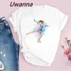 Women's T Shirts Gymnastics T-Shirt Ladies Printed Aesthetic Graphic Tshirt Woman Harajuku Tee Casual Summer Fashion Tops Female Clothing