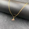 Ketens trendy metalen zirkoon roze kersen hanger charmeketen vintage heerlijk fruit sleutelbeen ketting juwelen accessoires geschenken