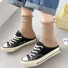 Women Socks White Kawaii Cute Frilly Ruffle Japanese Fashion School Girl Crew Mid-calf Sexy