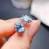 Pendientes de tuerca Topacio azul natural Mujer Pendientes de tuerca Plata de ley 925 Luz intensa Gema limpia