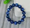 Strand 16mm gros puissant naturel véritable bleu cyanite gemmes cristal rond perle Bracelet pour femmes et hommes extensible