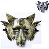 Party Masks Horror Wolf Head Mask Halloween Carnaval Masquerade Cosplay Accessoors Dostawa Doprowadzenie Dostawa Domowe Ogród Świąteczne zapasy Dhasn