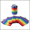 Autres fournitures de fête festives Rainbow Pride Can Bottle Coolers Sleeves Neoprene Insated Lgbt Theme Beer Juice Water Bottles Sleeve Dhgsu