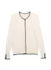 Femmes Tricots Cardigans Faux Perle Bouton Simple Boutonnage Cardigan Femmes À Manches Longues Col Rond Décontracté Contraste Garniture Pull En Tricot