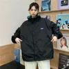 女性用ジャケットディープタウンハラジュクファッションジャケット女性特大の韓国ストリートウェアブラックピンクジッパーY2Kルーズコート女性ウィンドブレーカー