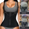 Waist Tummy Shaper Women Trainer Corset Zipper Vest Body Cincher Shapewear Slimming Belt Sports Girdle Neoprene Sauna Tank Top 230331