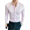 Camisas casuales para hombres 5XL-M Plus Camisa de manga larga para hombres Ropa formal de negocios simple Camisa de oficina ajustada para hombres 10 colores 230331