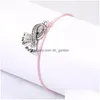 Ketting trendy roze lint borstkanker armband hanger een wenskaart met de hand vriendschap sieraden voor damesy drop levering dhgarden dhlrc