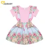 Ma Baby 1-4Y Easter Toddler Kid Baby Girls Clothes Set Pink Color T shirt Flower Bunny Skirts Overalls Outfits