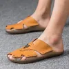 Pantofole da spiaggia più vendute Scarpe da passeggio per uomo Fashion Slides Uomo Plus Size 48 Pantofole in pelle Sandali con suola in gomma da uomo