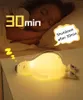 Veilleuses Lazy Bear LED Veilleuse Silicone Dimmable USB Lampes Rechargeables Pour Enfant Bébé Cadeau Dessin Animé Mignon Animal Nuit Lampe Tactile P230331