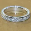 Bagues de mariage vagzeb luxe femelle gros cristal rond fiançailles mignon couleurs argentées zircon pierre vintage pour les femmes