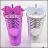 Drinkware Lid Bow St Topper 18 Colours Glitter Sequins Bows For Party Tumbler Sts Decoration Drop Delivery Home Garden Kitchen Dining Dh6Kd