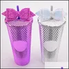 Drinkware Lid Bow St Topper 18 Farben Glitter Pailletten Schleifen für Party Tumbler Sts Dekoration Drop Delivery Hausgarten Küche Esszimmer Dh6Kd