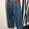 Pantalons en denim imprimés pour femmes Jeans décontractés à la mode bleue Jeans décontractés à taille haute