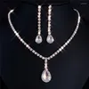 Necklace Earrings Set Wholesale Crystal Tennis Drop Sets Bridal Bridesmaid Wedding Engagement Jewelry Rhinestone