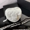 Mini Heart Lover Style Lambskin Waist Bust Crossbody Bags Gold Metal Hardware Chain Vanity Cosmetic Designer Coin Purse Handbags With a mirror 0331/23