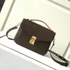 M44875 Top handle flap bags Womens mens Gold metal Designer totes Shoulder clutch bag Classic embossed purses Genuine leather mini handbag cross body envelope bags