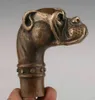 Deko-Objekte Figuren Bronze Statue Hund Old Cane Spazierstock Kopf Griff Zubehör Kollektion 230330