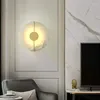 Wall Lamp H65 Copper Round Luxury Personality VillaLliving Room Background Decoration Bedroom El Project Marble LED