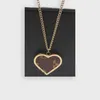 Women Heart Pendant Necklaces Fine Jewelry Necklace Leather 18k Gold Plated Long Chains Spring Romantic Love Necklace Designer Brand Jewelry Celtic Chain With Box