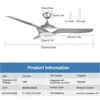 DePuley 52 "Fan moderno de teto com luzes 3 cores diminuídas Blades reversíveis remotas Motor DC silencioso para o cronômetro da sala de estar