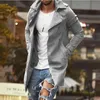 Trench da uomo Casual Solid Mid Giacca a vento Manicotto moda Couverture Colletto Giacca da uomo Autunno Slim Zipper Streetwear Cardigan 230331