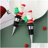 Bar Tools Cartoon Santa Wine Stoppers Julfestdekorationer Metal Champagne Corks Bottle Opener RRB15950 Drop Delivery Home GA DHY1B