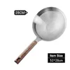 Extra Large Kitchen Strainer Skimmer with Sturdy Wood Handle, 304 Stainless Steel Slotted Spoon Colander - Kitchen Tools