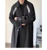 Erkek trençkotları rüzgarlık ceket uzun boylu gevşek sokak kıyafeti vintage siyah cadde gündelik erkek dış giyim 230331