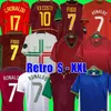 RONALDO 레트로 축구 유니폼 1998 1999 2010 2012 2002 2004 RUI COSTA FIGO NANI 클래식 축구 셔츠 Camisetas de futbol Portugal Vintage