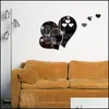 Muurstickers acryl spiegel 3d creatieve hartvorm diy kamer decoratieve sticker spiegels drop levering home tuin dhewi