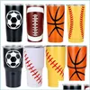 Tumblers 30Oz Tumbler Mugs Basketball Football Baseball Printed Cup Beer Mug Coffee Water Bottle Car Hold Drop Delivery Home Garden Dhnvk