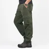 Pantaloni da uomo Inverno Caldo Pile Cargo Uomo Addensare Doppio Strato Casual Cotone Rip-Stop Tuta Multi Tasche Pantaloni da lavoro dell'esercito militare