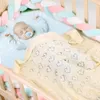 담요는 멍청한 아기 니트 출신의 BEBES 유모차 침구 퀼트 면화 유아 어린이 랩 유아 유니세렉스 10080cm 230331