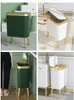 Abfallbehälter Goldener Luxus-Mülleimer für Küche Creative Highfoot Black Garbage Tin Bathroom 230331