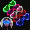 パーティーデコレーション12pcs led led heart glowing glasses cosplayアクセサリー家庭用小道具