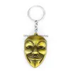 Party Favor V voor Vendetta Key Chain Women Men Hangmasker Keychain Ring Moviehouder Souvenir Gifts Nieuwe GGA2652 Drop Delivery Home Dhhru