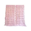 Kurtyna urocze różowe zasłony zaciemniające ręcznie robione warstwy wahania bawełniane zasłony lniane księżniczka kortyn na salon Bedrooom
