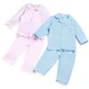 Пижама Детский с длинным рукавом Ginkgo Cotton PJS Set Sisters, соответствующие детской одежде для детской пасхальной пижамы 230331