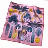 Lenço de seda designer de cachecol para mulheres luxo de seda Camellia Padrão da cabeça do lenço Coconut Tree Designer Prind Print Shawl Gifts Moda sem caixa