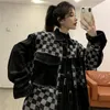 レディースジャケットディープタウンデニムジャケット女性特大の韓国ファッションストリートウェアブラックヴィンテージ格子縞のジーンズシックエレガントなゴシックルーズコート