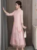 Casual jurken cheongsam jurk 2023 lente zomer retro china stijl vrouwen kleding vrouwelijk groot formaat geborduurd Vestidos aq017