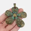 Pendant Necklaces 2pcs Patina Verdigris Large Abstract Flower Charms Hammered For Necklace Jewelry Making Findings Accessories 68