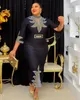 Roupas étnicas Vestidos de noite africanos elegantes para mulheres Dashiki Ankara vestido de roupas PLUS SIEL TORKETA Festa de casamento longa maxi vestido 230331